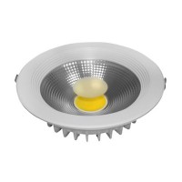 ΦΩΤΙΣΤΙΚΟ LED PANEL 25W COB ΧΩΝΕΥΤΟ ΨΕΥΔΟΡΟΦΗΣ 2150 LUMENS Φ23cm ΣΤΡΟΓΓΥΛΟ ΛΕΥΚΟ ΣΤΕΦΑΝΙ 120° ΨΥΧΡΟ ΛΕΥΚΟ ΦΩΣ 6000Κ