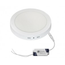 ΦΩΤΙΣΤΙΚΟ LED PANEL 18W ΣΤΡΟΓΓΥΛΟ ΕΠΙΤΟΙΧΟ 1300 lumens ΛΕΥΚΟ ΣΤΕΦΑΝΙ Φ22 ΘΕΡΜΟ ΛΕΥΚΟ ΦΩΣ 3000Κ