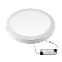 ΦΩΤΙΣΤΙΚΟ LED PANEL 25W (25 WATT) ΣΤΡΟΓΓΥΛΟ ΕΠΙΤΟΙΧΟ 1800 lumens ΛΕΥΚΟ ΣΤΕΦΑΝΙ Φ30cm ΕΝΔΙΑΜΕΣΟ ΛΕΥΚΟ ΦΩΣ 4000Κ