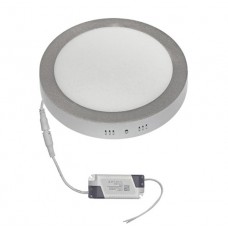 ΦΩΤΙΣΤΙΚΟ LED PANEL 18W (18 WATT) ΣΤΡΟΓΓΥΛΟ ΕΠΙΤΟΙΧΟ 1300 lumens ΑΣΗΜΙ ΣΤΕΦΑΝΙ Φ22cm ΕΝΔΙΑΜΕΣΟ ΛΕΥΚΟ ΦΩΣ 4000Κ