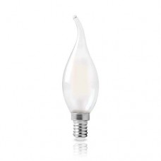 Λάμπα led filament edison 6W κερί (κεράκι) με μύτη 2800K θερμό λευκό φως Ε14 ματ γυαλί ευρείας δέσμης 360° 520lumen 230V