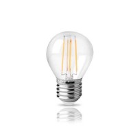 Λάμπα led filament edison σφαιρική (μπαλάκι) 6W 4000K ενδιάμεσο φυσικό λευκό φως Ε27 διάφανο γυαλί ευρείας δέσμης 360° 520lumen 230V