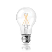 Λάμπα led filament edison κοινή (αχλάδι) 7W 2800K θερμό λευκό φως διάφανο γυαλί Ε27 Α60 ευρείας δέσμης 360° 620lumen 230V