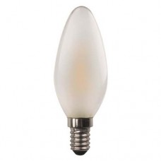 Λάμπα led κερί (κεράκι) 6,5W 6500K ψυχρό λευκό φως ματ (γαλακτούχο) γυαλί Ε14 C37 filament edison crossed ευρείας δέσμης 360° 806lumen 220V