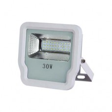 Προβολέας led 30W smd θερμό λευκό φώς 3000Κ τάση από 85V έως 265V αλουμινίου χρώματος λευκό 16,6cm x 16cm στεγανός αδιάβροχος IP65 2850lumens