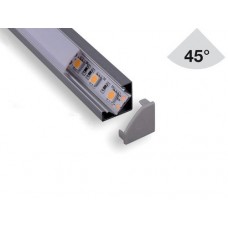ΠΡΟΦΙΛ ΑΛΟΥΜΙΝΙΟΥ 2 ΜΕΤΡΩΝ (ΚΑΝΑΛΙ) SLIM ΓΙΑ LED ΤΑΙΝΙΕΣ ΔΙΑΣΤΑΣΗΣ 7mm ΕΠΙΤΟΙΧΟ (ΕΞΩΤΕΡΙΚΟ) ΜΟΝΟ ΓΩΝΙΑ 45°