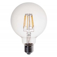 ΛΑΜΠΑ LED EDISON ΔΙΑΚΟΣΜΗΤΙΚΗ FILAMENT E27 6W (ΑΠΟΔΟΣΗ 60W) Φ95 ΓΛΟΜΠΕ (GLOBE) ΔΙΑΦΑΝΗ 2700Κ ΘΕΡΜΟ ΛΕΥΚΟ