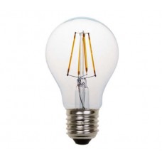 Λάμπα led filament edison κοινή αχλάδι 4W διάφανο γυαλί Ε27 ψυχρό λευκό φως 6500K A60 ευρείας δέσμης 360° 480lumen 230V