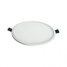 ΦΩΤΙΣΤΙΚΟ LED PANEL ΧΩΝΕΥΤΟ SLIM 30W Φ22cm ΨΥΧΡΟ ΛΕΥΚΟ ΦΩΣ 6500Κ (2700 lumens) ΣΤΡΟΓΓΥΛΟ ΛΕΥΚΟ ΣΤΕΦΑΝΙ ΜΕ ΕΝΣΩΜΑΤΩΜΕΝΟ ΤΡΟΦΟΔΟΤΙΚΟ  