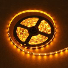 Led ταινία 12V 9,6W extra στεγανή αδιάβροχη IP68 κίτρινο φώς 400lumen ανά μέτρο εύκαμπτη αυτοκόλλητη