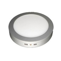 ΦΩΤΙΣΤΙΚΟ LED PANEL 20W (20WATT) ΨΥΧΡΟ ΛΕΥΚΟ ΦΩΣ 6000Κ ΕΠΙΤΟΙΧΟ (ΕΞΩΤΕΡΙΚΟ) ΑΛΟΥΜΙΝΙΟΥ Φ22cm ΣΤΡΟΓΓΥΛΟ ΓΚΡΙ (SILVER MAT) ΣΤΕΦΑΝΙ 1800lumens 