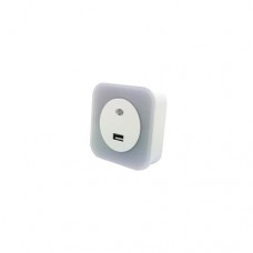 ΦΩΤΙΣΤΙΚΟ (ΦΩΤΑΚΙ) ΝΥΧΤΟΣ 1.5W (100lumens) ΘΕΡΜΟ ΦΩΣ ΜΕ ΦΩΤΟΚΥΤΤΑΡΟ (ΑΝΙΧΝΕΥΤΗΣ ΜΕΡΑΣ - ΝΥΧΤΑΣ) KAI ΘΥΡΑ USB  