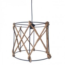 ΦΩΤΙΣΤΙΚΟ ΜΟΝΟΦΩΤΟ Ε27 ΚΡΕΜΑΣΤΟ VINTAGE - RETRO Φ31cm ΜΕΤΑΛΛΙΚΟ ΜΑΥΡΟ ΜΕ ΣΧΟΙΝΙ ΓΙΑ ΛΑΜΠΕΣ EDISON - LED FILAMENT