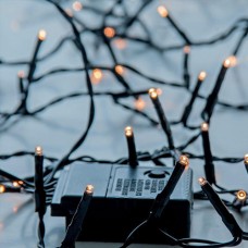 Χριστουγεννιάτικα led λαμπάκια 400 τεμαχίων θερμό λευκό σε σειρά με πρόγραμμα και πράσινο καλώδιο 2295cm στεγανά IP44