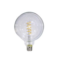 Λάμπα led filament edison γλόμπος globe 6W Ε27 μικρή Φ95 με σπιραλ (spiral) σχέδιο 13cm 2700K θερμό λευκό φως G95 ευρείας δέσμης 360° 540lumen 230V