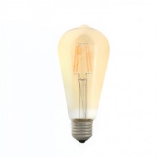 Λάμπα led filament edison αβοκάντο 4W ντιμαριζόμενη (dimmable) χρυσό (μελί) γυαλί Ε27 2400K θερμό λευκό φως ST64 ευρείας δέσμης 360° 360lumen 230V