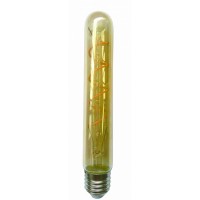 Λάμπα led filament edison με σπιραλ (spiral) σχέδιο E27 σωληνωτή 18cm Τ30 6W ντιμαριζόμενη (dimmable) χρυσό (μελί) γυαλί 2400K θερμό λευκό φως ευρείας δέσμης 360° 540lumen 230V