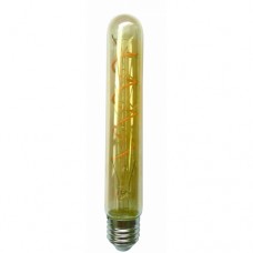 Λάμπα led filament edison με σπιραλ (spiral) σχέδιο E27 σωληνωτή 18cm Τ30 6W ντιμαριζόμενη (dimmable) χρυσό (μελί) γυαλί 2400K θερμό λευκό φως ευρείας δέσμης 360° 540lumen 230V
