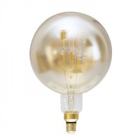 Λάμπα led filament edison giant (γίγας) 29cm επαγγελματική E27 G200 8W ντιμαριζόμενη (dimmable) χρυσό (μελί) γυαλί 2400K θερμό λευκό φως ευρείας δέσμης 360° 690lumen 230V