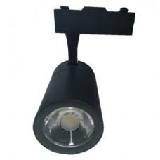 Led σπότ (spot) ράγας 2 γραμμών 20W (watt) μαύρο αλουμινίου ενδιάμεσο λευκό φως 4000Κ Φ9cm στενής δέσμης 24° 1800lumen 265V