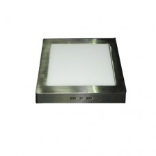 Φωτιστικό led panel 20W (20 WATT) ενδιάμεσο λευκό φως 4000Κ νίκελ ματ (σατινέ) τετράγωνο εξωτερικό (επίτοιχο) αλουμινίου 22 x 22cm 1700lumen 120°