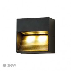Φωτιστικό led 7W εξωτερικού χώρου απλίκα τοίχου θερμό λευκό φως 3000Κ αλουμινίου γκρί αρχιτεκτονικού στυλ στεγανό IP54 8,5 Χ 8,5cm 560lumen