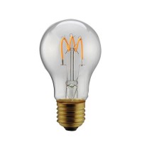 Λάμπα led filament edison κοινή (αχλάδι) 3W ντιμαριζόμενη (dimmable) διάφανο γυαλί και σχέδιο Ε27 2200K θερμό λευκό φως Α60 ευρείας δέσμης 330° 180lumen 230V