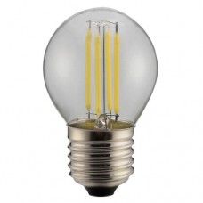 Λάμπα led filament edison σφαιρική (μπαλάκι) 4W ντιμαριζόμενη (dimmable) διάφανο γυαλί Ε27 6500K ψυχρό λευκό φως ευρείας δέσμης 360° 400lumen 230V