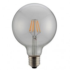 Λάμπα led filament edison γλόμπος (globe) Φ95 8W ντιμαριζόμενη (dimmable) διάφανο γυαλί Ε27 6500K ψυχρό λευκό φως ευρείας δέσμης 360° 980lumen 230V