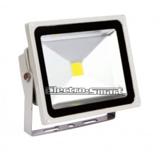ΠΡΟΒΟΛΕΑΣ ΑΛΟΥΜΙΝΙΟΥ LED COB  ΓΚΡΙ 50W  ΣΤΕΓΑΝΟΣ ΙP65 ΘΕΡΜΟ ΛΕΥΚΟ ΦΩΣ 3000Κ