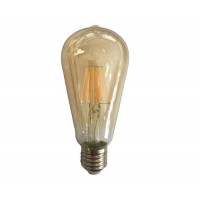 ΛΑΜΠΑ LED ΔΙΑΚΟΣΜΗΤΙΚΗ FILAMENT - EDISON 10W (ΑΠΟΔΟΣΗ 100W) ΝΤΙΜΑΡΙΖΟΜΕΝΗ (DIMMABLE) ΑΒΟΚΑΝΤΟ Φ64 ΧΡΥΣΟ (GOLD) ΓΥΑΛΙ Ε27 2400Κ ΘΕΡΜΟ ΛΕΥΚΟ ΦΩΣ